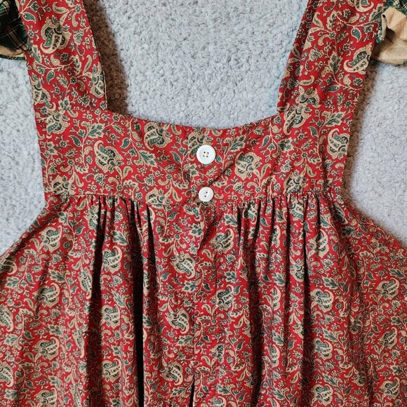 Vintage Calico Collectables Womens Apron Dress Cover Christmas Santa Holiday O/S - Picture 12 of 15